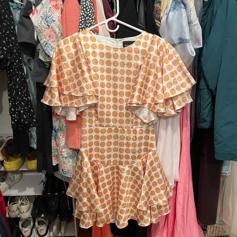 Ruffles Gold polka dot dress size small